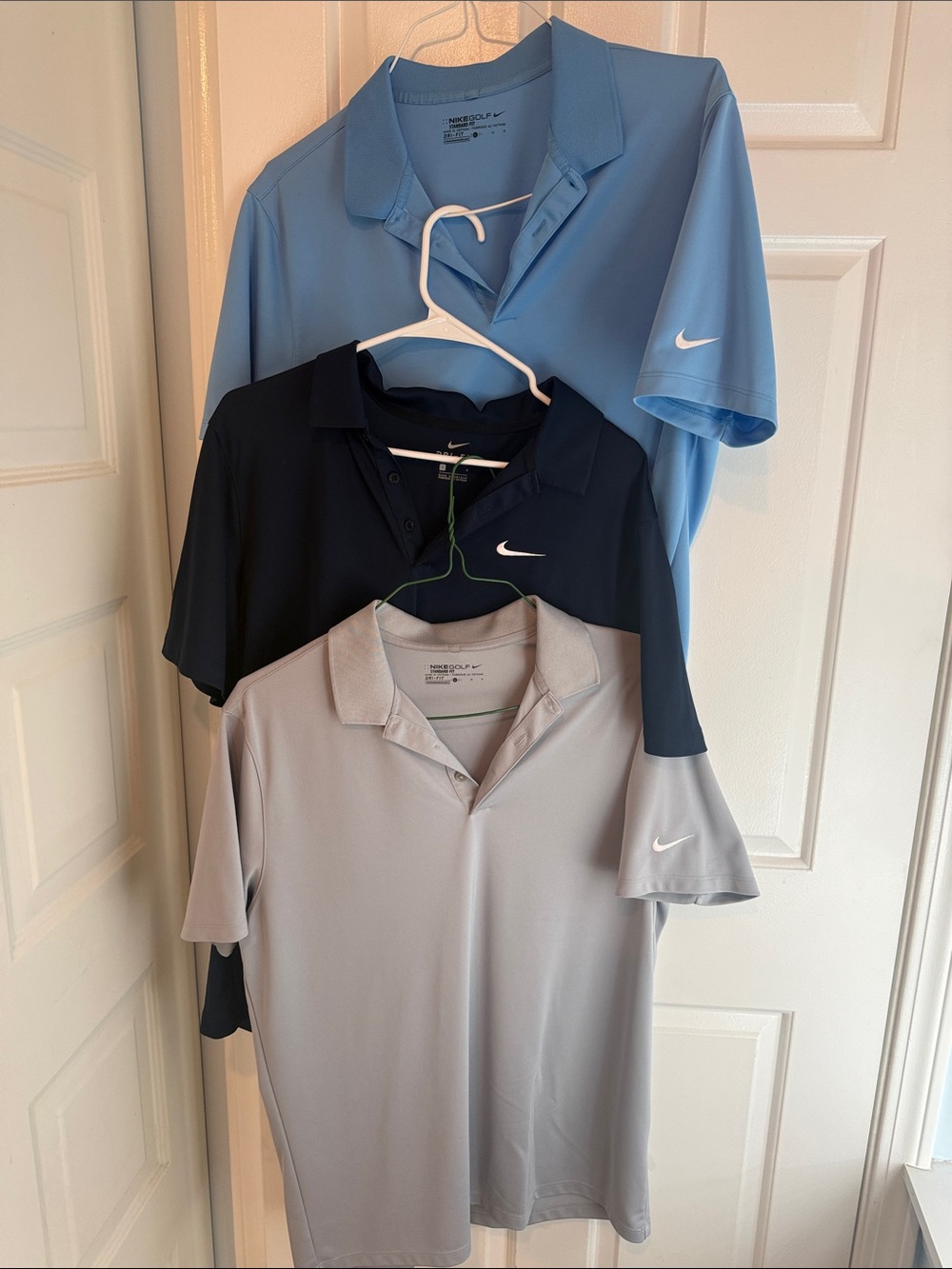 Nike Men’s Polo Shirts - Light Blue, Navy, Gray (Set of 3)